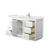 Custom image for White with Brushed Gold Trim / White Quartz / No Mirror