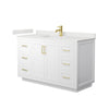 Custom image for White with Brushed Gold Trim / White Quartz / No Mirror