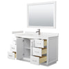 Custom image for White with Brushed Nickel Trim / Carrara Cultured Marble / 46