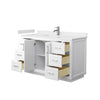 Custom image for White with Brushed Nickel Trim / Carrara Cultured Marble / No Mirror