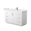 Custom image for White with Brushed Nickel Trim / Carrara Cultured Marble / No Mirror