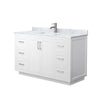 Custom image for White with Brushed Nickel Trim / White Carrara Marble / No Mirror