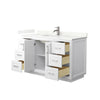 Custom image for White with Brushed Nickel Trim / Giotto Quartz / No Mirror
