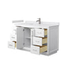 Custom image for White with Brushed Nickel Trim / White Cultured Marble / No Mirror