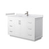 Custom image for White with Brushed Nickel Trim / White Cultured Marble / No Mirror