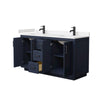 Custom image for Dark Blue with Matte Black Trim / Carrara Cultured Marble / No Mirror