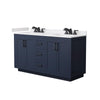 Custom image for Dark Blue with Matte Black Trim / White Cultured Marble / No Mirror
