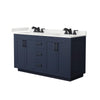 Custom image for Dark Blue with Matte Black Trim / White Quartz / No Mirror