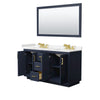 Custom image for Dark Blue with Brushed Gold Trim / Carrara Cultured Marble / 58