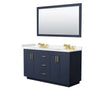 Custom image for Dark Blue with Brushed Gold Trim / Carrara Cultured Marble / 58