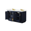 Custom image for Dark Blue with Brushed Gold Trim / White Quartz / No Mirror