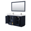 Custom image for Dark Blue with Brushed Nickel Trim / White Cultured Marble / 58