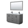 Custom image for Dark Gray with Matte Black Trim / White Carrara Marble / 58