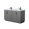 Custom image for Dark Gray with Matte Black Trim / White Carrara Marble / No Mirror