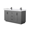 Custom image for Dark Gray with Matte Black Trim / White Cultured Marble / No Mirror