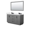 Custom image for Dark Gray with Matte Black Trim / White Cultured Marble / 58