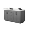 Custom image for Dark Gray with Matte Black Trim / White Quartz / No Mirror