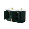 Custom image for Green with Brushed Gold Trim / Carrara Cultured Marble / No Mirror