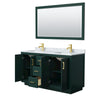 Custom image for Green with Brushed Gold Trim / White Carrara Marble / 58