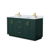Custom image for Green with Brushed Gold Trim / White Carrara Marble / No Mirror