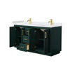 Custom image for Green with Brushed Gold Trim / White Cultured Marble / No Mirror