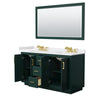 Custom image for Green with Brushed Gold Trim / White Cultured Marble / 58