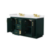 Custom image for Green with Brushed Gold Trim / White Cultured Marble / No Mirror