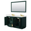Custom image for Green with Brushed Gold Trim / White Quartz / 58
