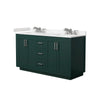 Custom image for Green with Brushed Nickel Trim / Carrara Cultured Marble / No Mirror
