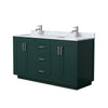 Custom image for Green with Brushed Nickel Trim / White Carrara Marble / No Mirror