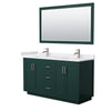 Custom image for Green with Brushed Nickel Trim / White Cultured Marble / 58