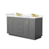 Custom image for Dark Gray with Brushed Gold Trim / Carrara Cultured Marble / No Mirror