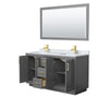 Custom image for Dark Gray with Brushed Gold Trim / White Carrara Marble / 58