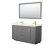 Custom image for Dark Gray with Brushed Gold Trim / Giotto Quartz / 58