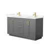 Custom image for Dark Gray with Brushed Gold Trim / Giotto Quartz / No Mirror