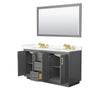 Custom image for Dark Gray with Brushed Gold Trim / Giotto Quartz / 58