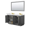 Custom image for Dark Gray with Brushed Gold Trim / White Cultured Marble / 58