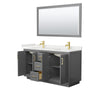 Custom image for Dark Gray with Brushed Gold Trim / White Quartz / 58