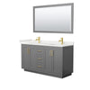 Custom image for Dark Gray with Brushed Gold Trim / White Quartz / 58