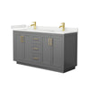 Custom image for Dark Gray with Brushed Gold Trim / White Quartz / No Mirror