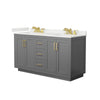 Custom image for Dark Gray with Brushed Gold Trim / White Quartz / No Mirror