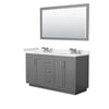 Custom image for Dark Gray with Brushed Nickel Trim / White Cultured Marble / 58