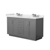 Custom image for Dark Gray with Brushed Nickel Trim / White Cultured Marble / No Mirror