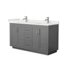Custom image for Dark Gray with Brushed Nickel Trim / White Quartz / No Mirror