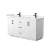 Custom image for White with Matte Black Trim / Carrara Cultured Marble / No Mirror