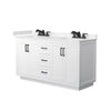 Custom image for White with Matte Black Trim / Carrara Cultured Marble / No Mirror