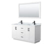 Custom image for White with Matte Black Trim / White Carrara Marble / 58