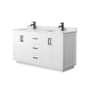 Custom image for White with Matte Black Trim / White Carrara Marble / No Mirror
