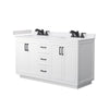 Custom image for White with Matte Black Trim / White Cultured Marble / No Mirror