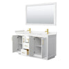 Custom image for White with Brushed Gold Trim / Carrara Cultured Marble / 58